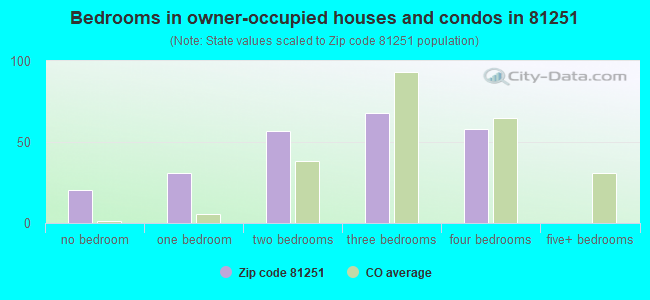 Bedrooms in owner-occupied houses and condos in 81251 
