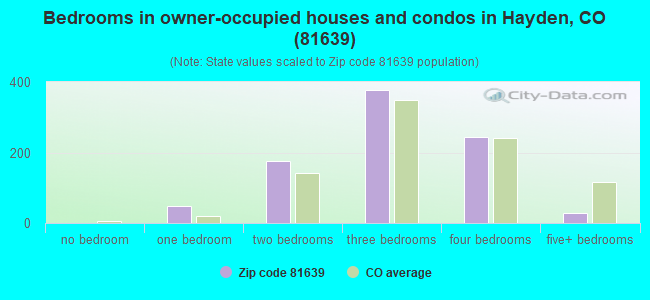 Bedrooms in owner-occupied houses and condos in Hayden, CO (81639) 