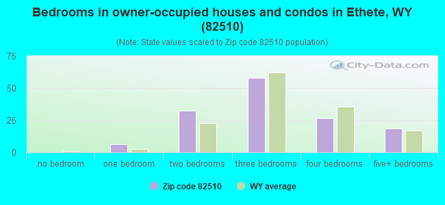Bedrooms in owner-occupied houses and condos in Ethete, WY (82510) 