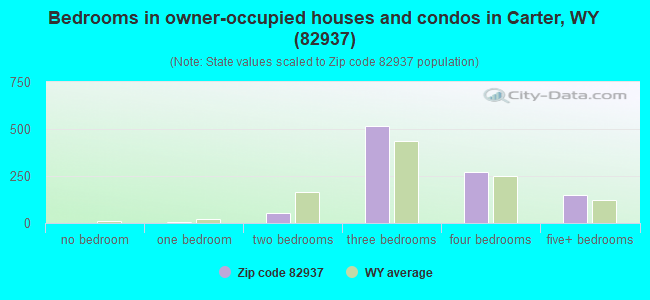 Bedrooms in owner-occupied houses and condos in Carter, WY (82937) 
