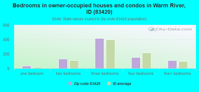 Bedrooms in owner-occupied houses and condos in Warm River, ID (83420) 