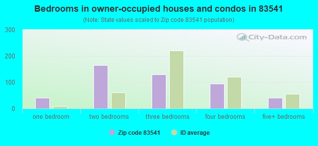 Bedrooms in owner-occupied houses and condos in 83541 