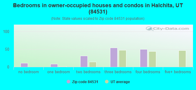 Bedrooms in owner-occupied houses and condos in Halchita, UT (84531) 