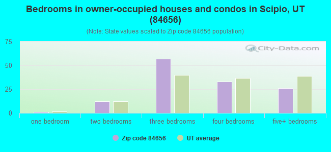 Bedrooms in owner-occupied houses and condos in Scipio, UT (84656) 