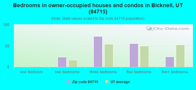 Bedrooms in owner-occupied houses and condos in Bicknell, UT (84715) 