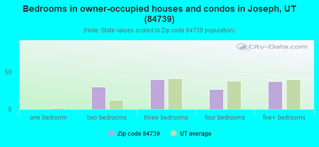 Bedrooms in owner-occupied houses and condos in Joseph, UT (84739) 