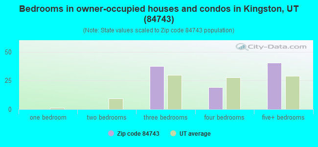 Bedrooms in owner-occupied houses and condos in Kingston, UT (84743) 