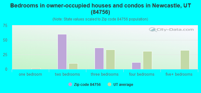 Bedrooms in owner-occupied houses and condos in Newcastle, UT (84756) 