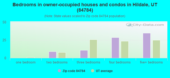 Bedrooms in owner-occupied houses and condos in Hildale, UT (84784) 