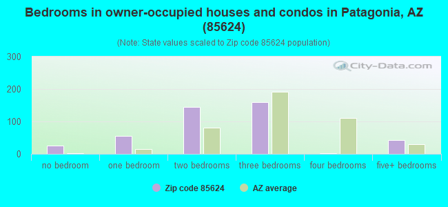 Bedrooms in owner-occupied houses and condos in Patagonia, AZ (85624) 
