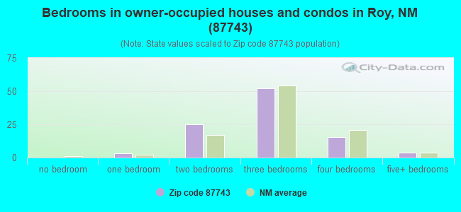 Bedrooms in owner-occupied houses and condos in Roy, NM (87743) 