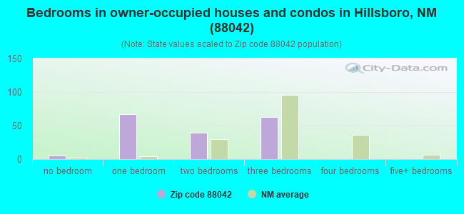 Bedrooms in owner-occupied houses and condos in Hillsboro, NM (88042) 