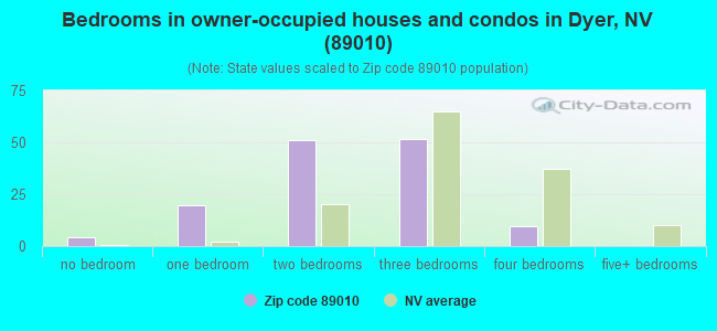 Bedrooms in owner-occupied houses and condos in Dyer, NV (89010) 