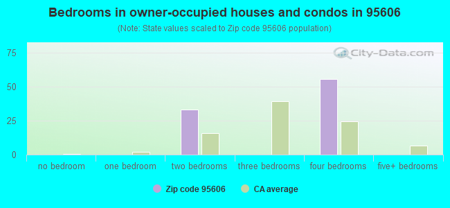 Bedrooms in owner-occupied houses and condos in 95606 