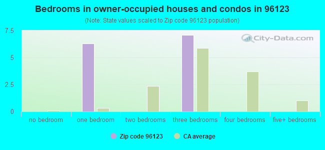Bedrooms in owner-occupied houses and condos in 96123 