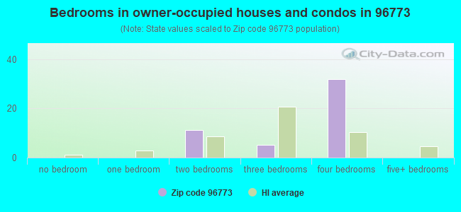 Bedrooms in owner-occupied houses and condos in 96773 