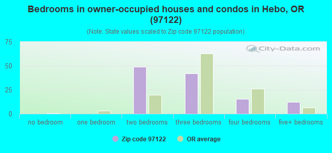 Bedrooms in owner-occupied houses and condos in Hebo, OR (97122) 