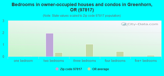 Bedrooms in owner-occupied houses and condos in Greenhorn, OR (97817) 