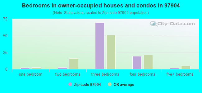 Bedrooms in owner-occupied houses and condos in 97904 