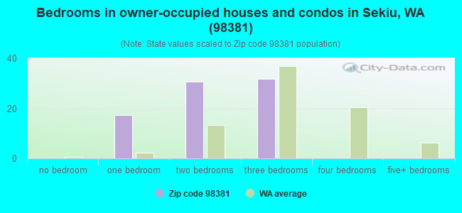 Bedrooms in owner-occupied houses and condos in Sekiu, WA (98381) 