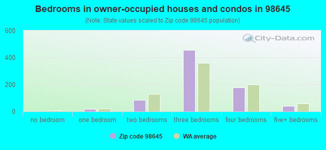 Bedrooms in owner-occupied houses and condos in 98645 