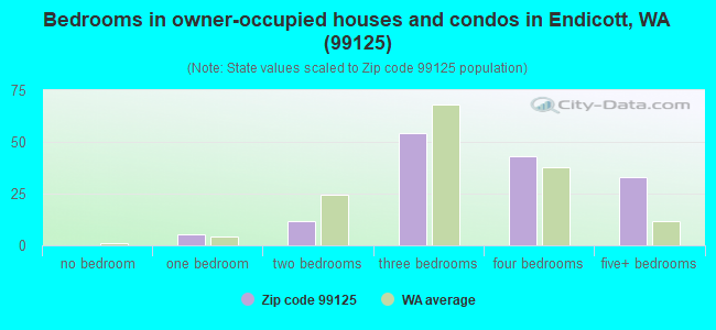 Bedrooms in owner-occupied houses and condos in Endicott, WA (99125) 