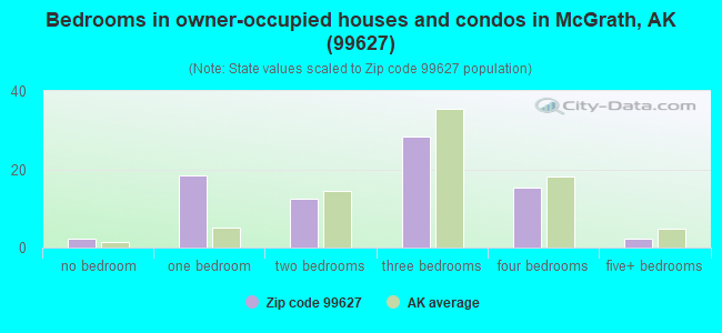 Bedrooms in owner-occupied houses and condos in McGrath, AK (99627) 