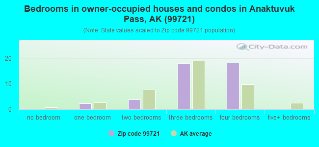 Bedrooms in owner-occupied houses and condos in Anaktuvuk Pass, AK (99721) 
