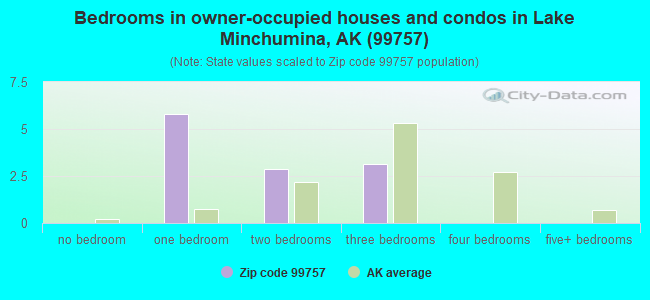 Bedrooms in owner-occupied houses and condos in Lake Minchumina, AK (99757) 