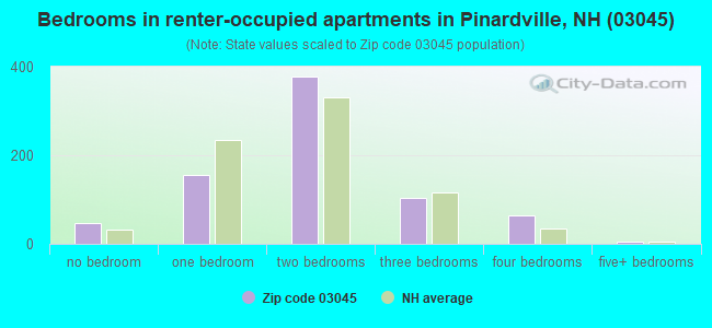 Bedrooms in renter-occupied apartments in Pinardville, NH (03045) 
