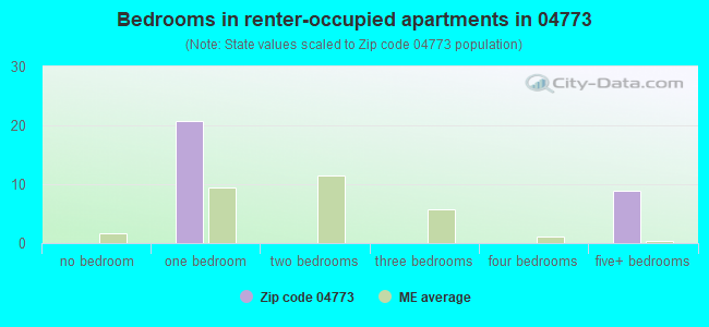 Bedrooms in renter-occupied apartments in 04773 