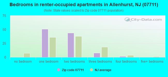 Bedrooms in renter-occupied apartments in Allenhurst, NJ (07711) 