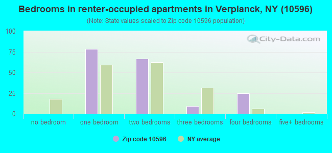 Bedrooms in renter-occupied apartments in Verplanck, NY (10596) 