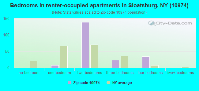Bedrooms in renter-occupied apartments in Sloatsburg, NY (10974) 