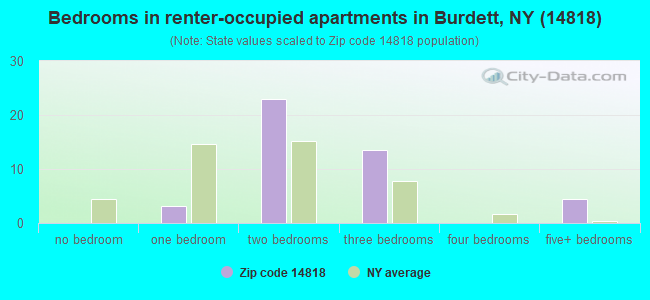 Bedrooms in renter-occupied apartments in Burdett, NY (14818) 
