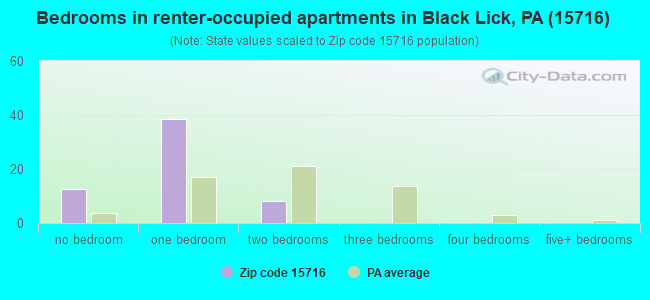 Bedrooms in renter-occupied apartments in Black Lick, PA (15716) 