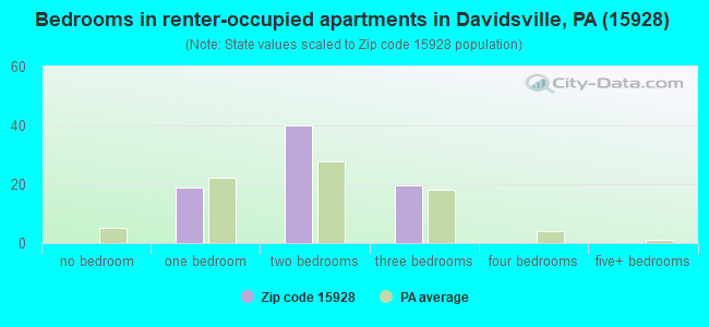 Bedrooms in renter-occupied apartments in Davidsville, PA (15928) 