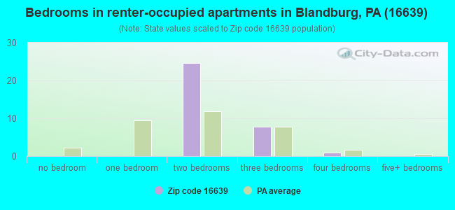 Bedrooms in renter-occupied apartments in Blandburg, PA (16639) 