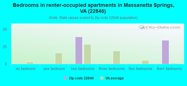 Bedrooms in renter-occupied apartments in Massanetta Springs, VA (22846) 