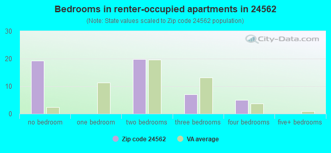 Bedrooms in renter-occupied apartments in 24562 