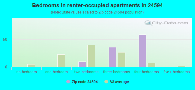 Bedrooms in renter-occupied apartments in 24594 