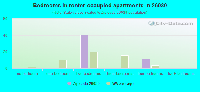 Bedrooms in renter-occupied apartments in 26039 