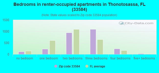 Bedrooms in renter-occupied apartments in Thonotosassa, FL (33584) 
