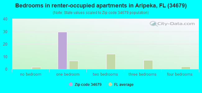Bedrooms in renter-occupied apartments in Aripeka, FL (34679) 