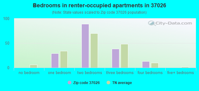 Bedrooms in renter-occupied apartments in 37026 