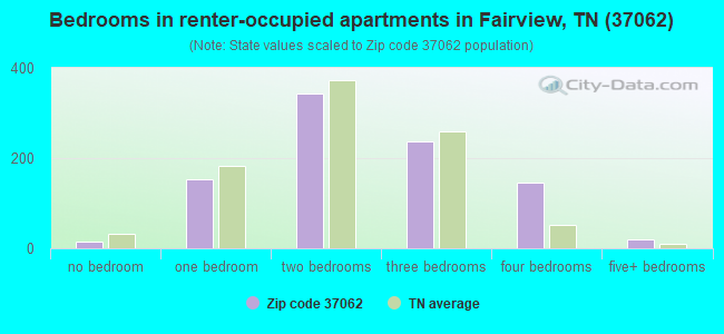 Bedrooms in renter-occupied apartments in Fairview, TN (37062) 