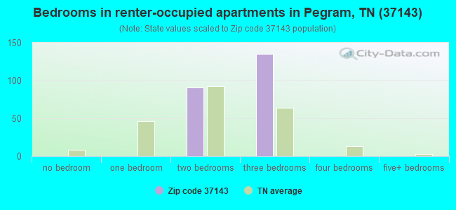 Bedrooms in renter-occupied apartments in Pegram, TN (37143) 