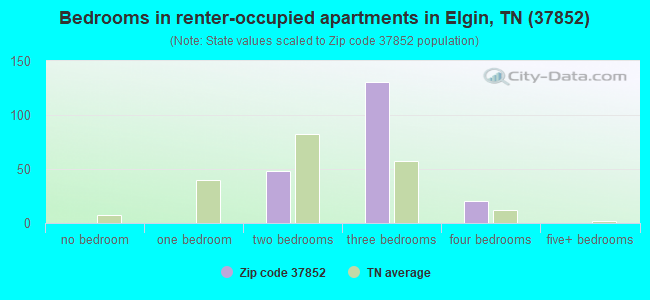 Bedrooms in renter-occupied apartments in Elgin, TN (37852) 