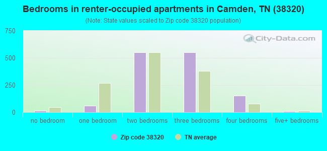 Bedrooms in renter-occupied apartments in Camden, TN (38320) 