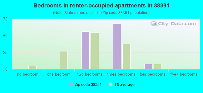 Bedrooms in renter-occupied apartments in 38391 